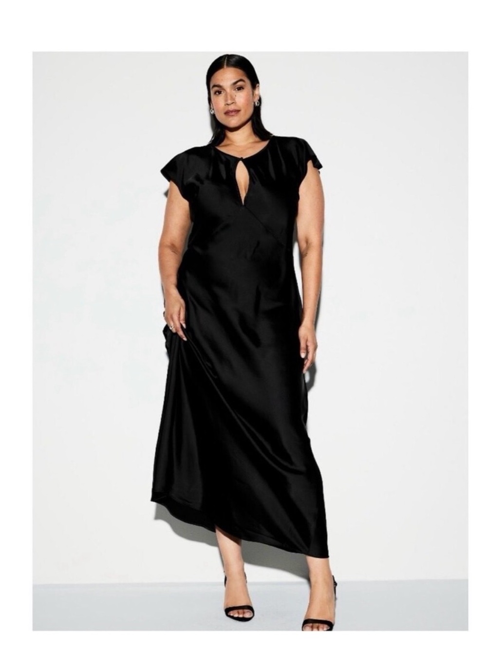 Old Navy The Occasion Collection Black Maxi Dress with Short Flutter Sleeves